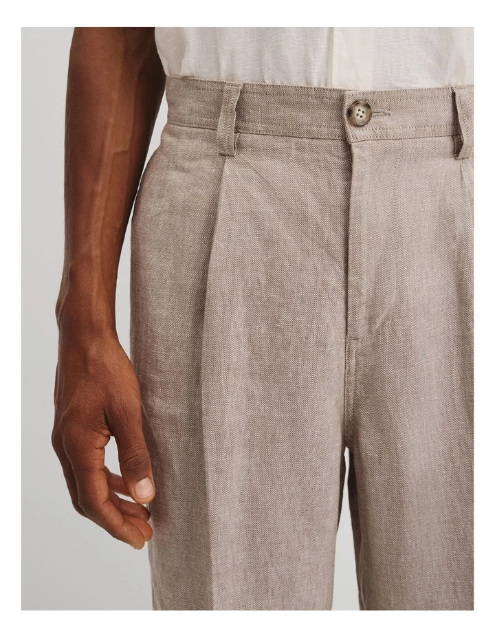 Linen Twill Textured Pant in Burnt Butter image 4