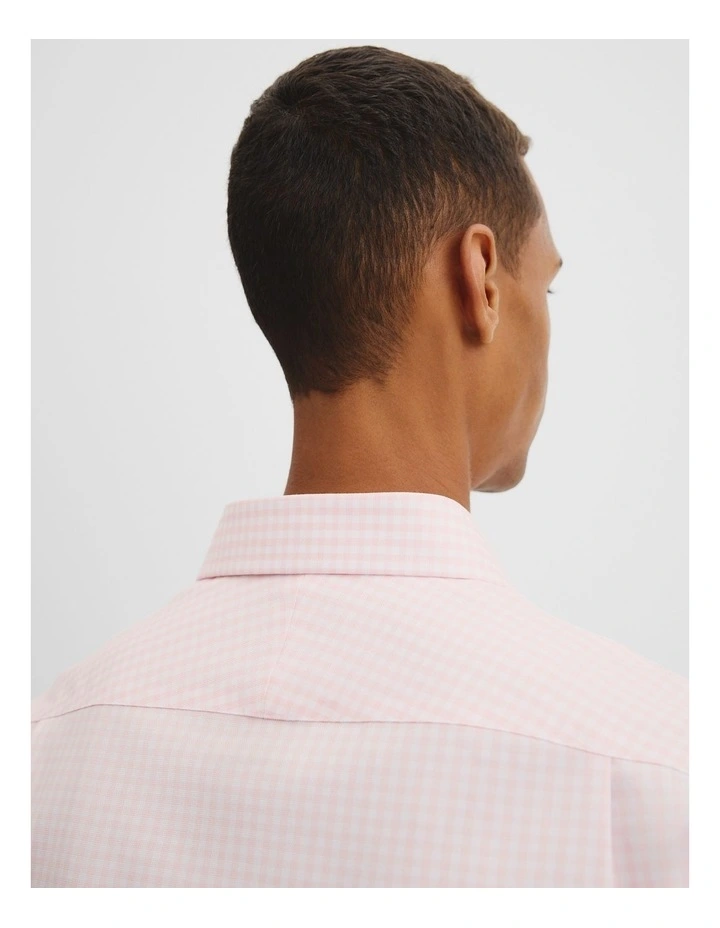 Regular Fit Gingham Travel Shirt in Soft Pink image 2
