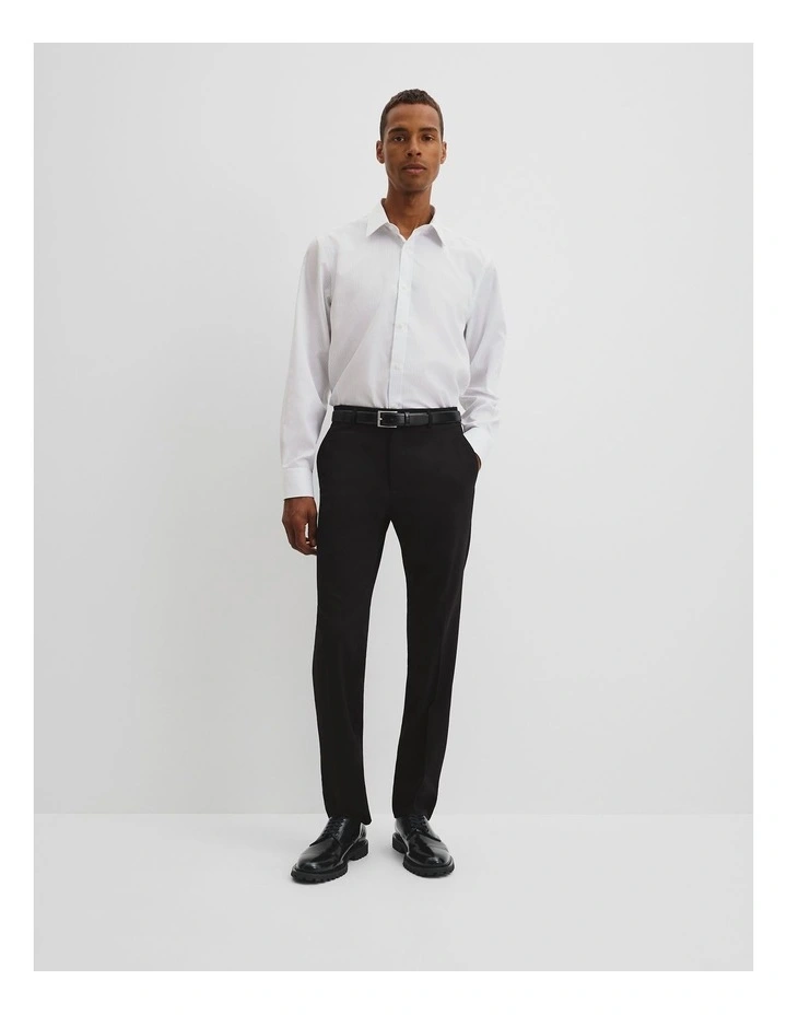 Regular Fit Stripe Travel Shirt in White image 3