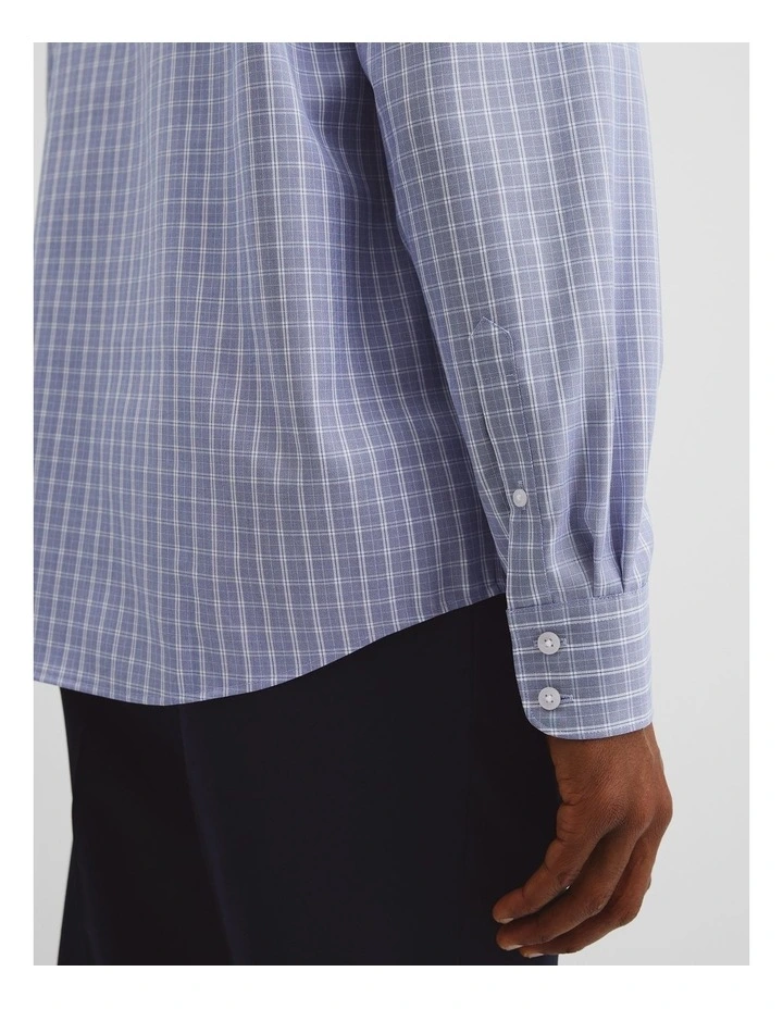 Regular Fit Check Travel Shirt in Navy Multi image 2