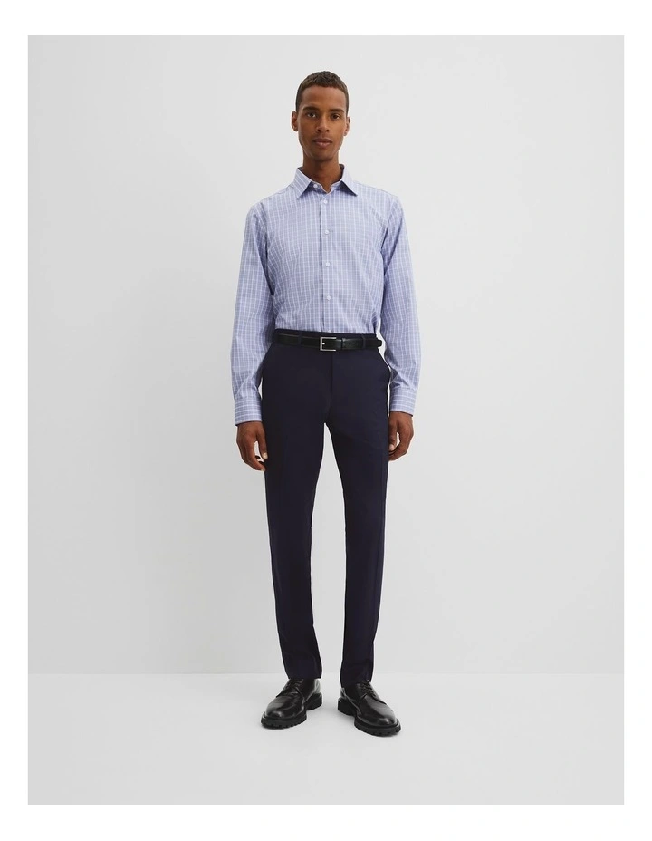 Regular Fit Check Travel Shirt in Navy Multi image 3