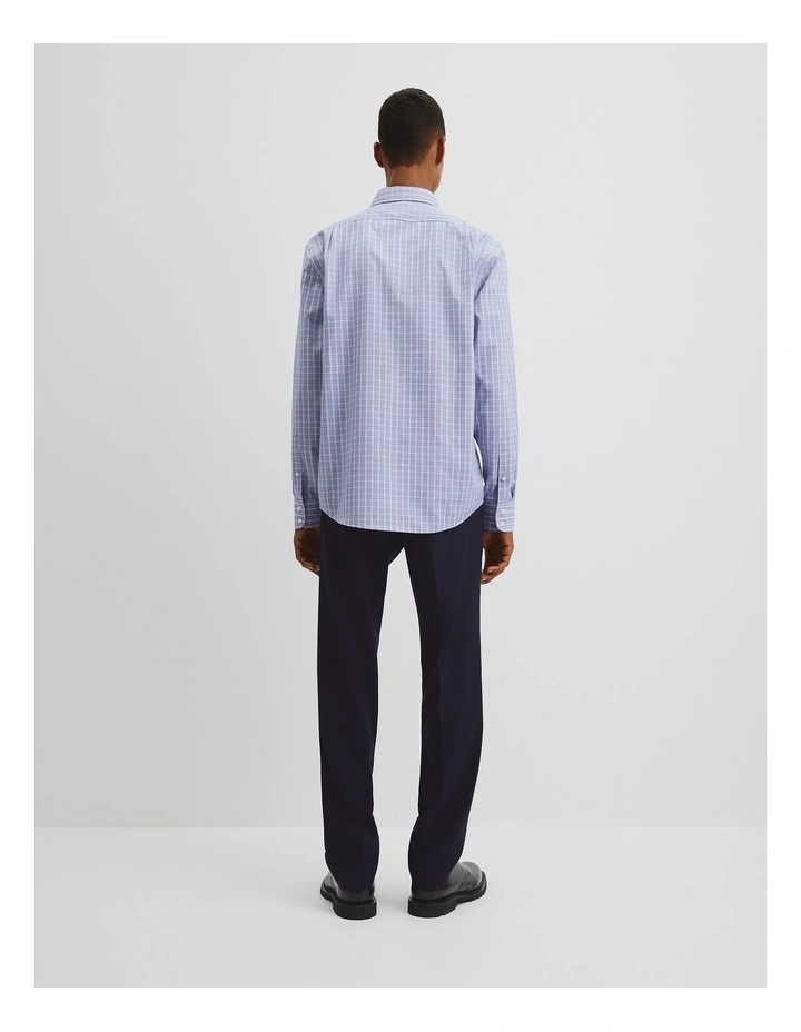 Regular Fit Check Travel Shirt in Navy Multi image 4
