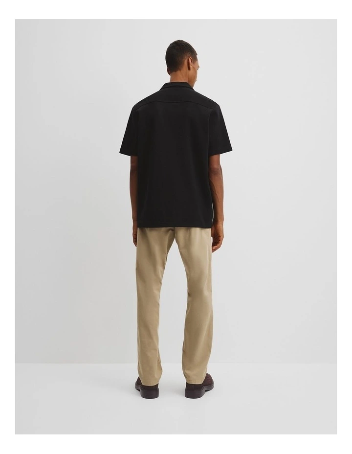 Short Sleeve Australian Cotton Textured Shirt in Black image 4