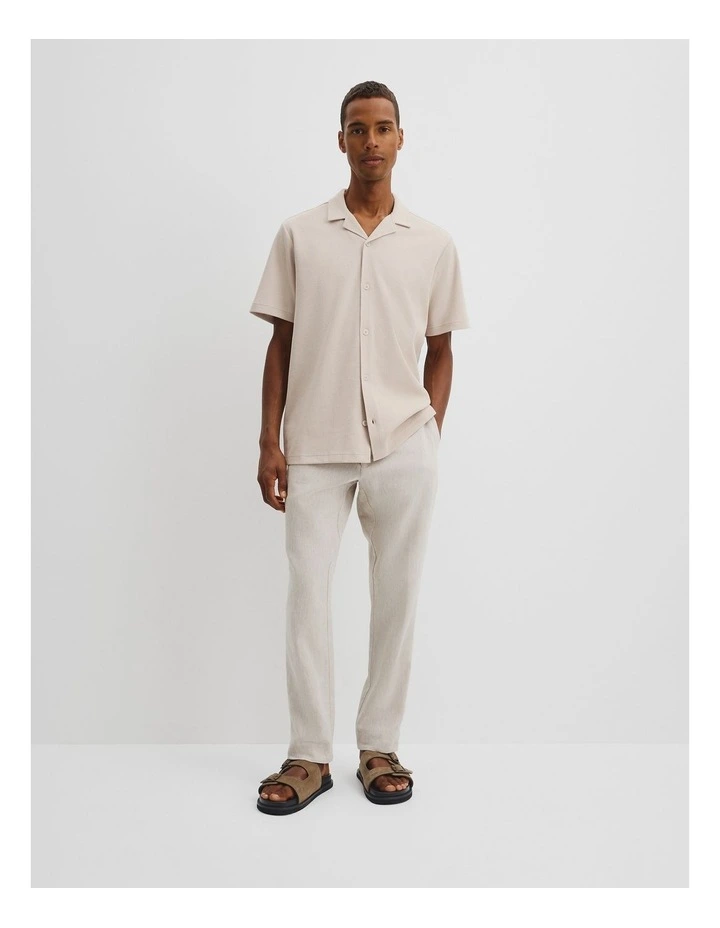 Short Sleeve Australian Cotton Textured Shirt in Pumice image 3