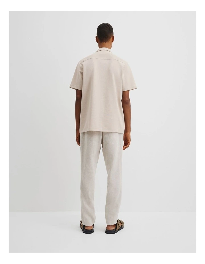 Short Sleeve Australian Cotton Textured Shirt in Pumice image 4