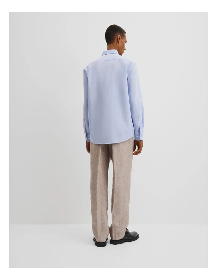 Slim Fit Textured Houndstooth Shirt in Pale Blue image 4