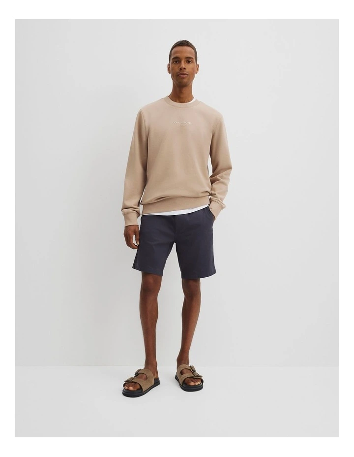 Australian Cotton Modern Logo Sweat in Taupe image 3