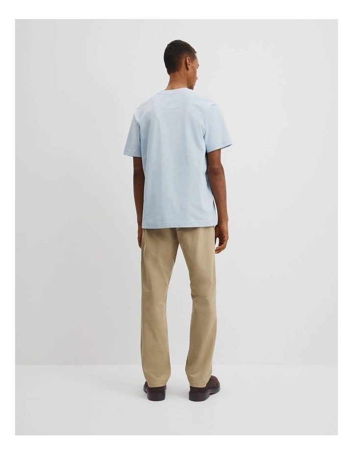 Australian Cotton Pocket Crew T-shirt in Ice Blue image 4