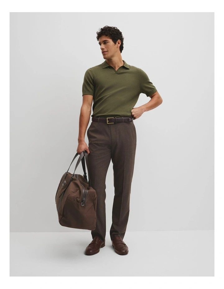 Australian Cotton Blend Silk Trophy Polo in Khaki Green image 4