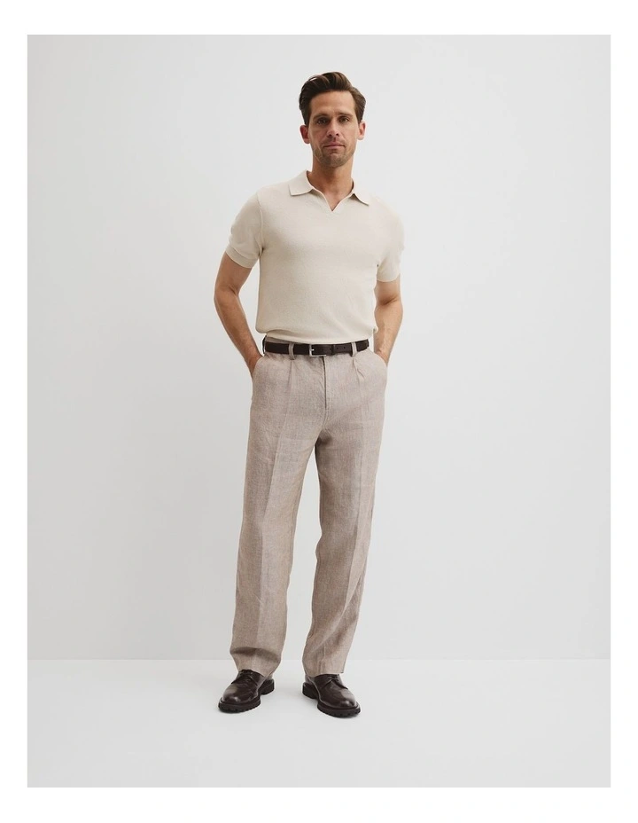 Australian Cotton Textured Knit Polo in Pumice image 3