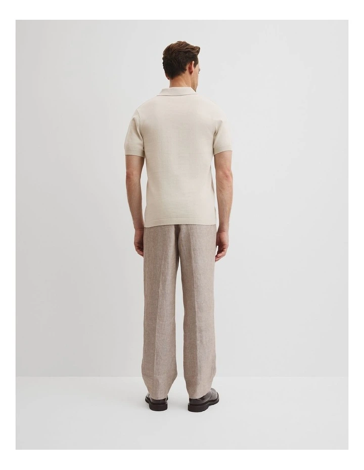 Australian Cotton Textured Knit Polo in Pumice image 4