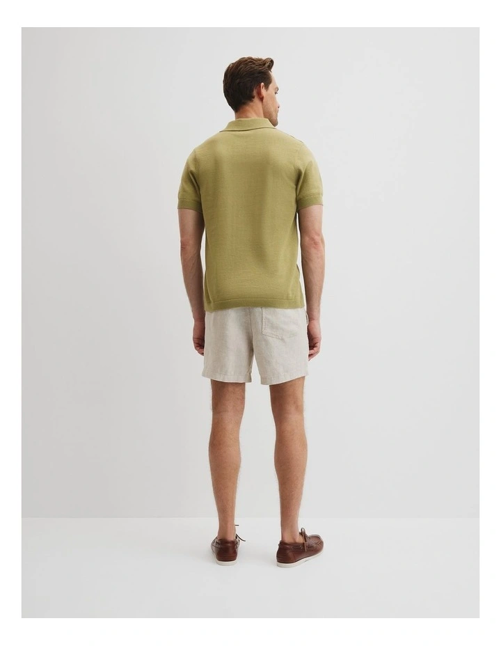 Australian Cotton Textured Knit Polo in Cactus image 6