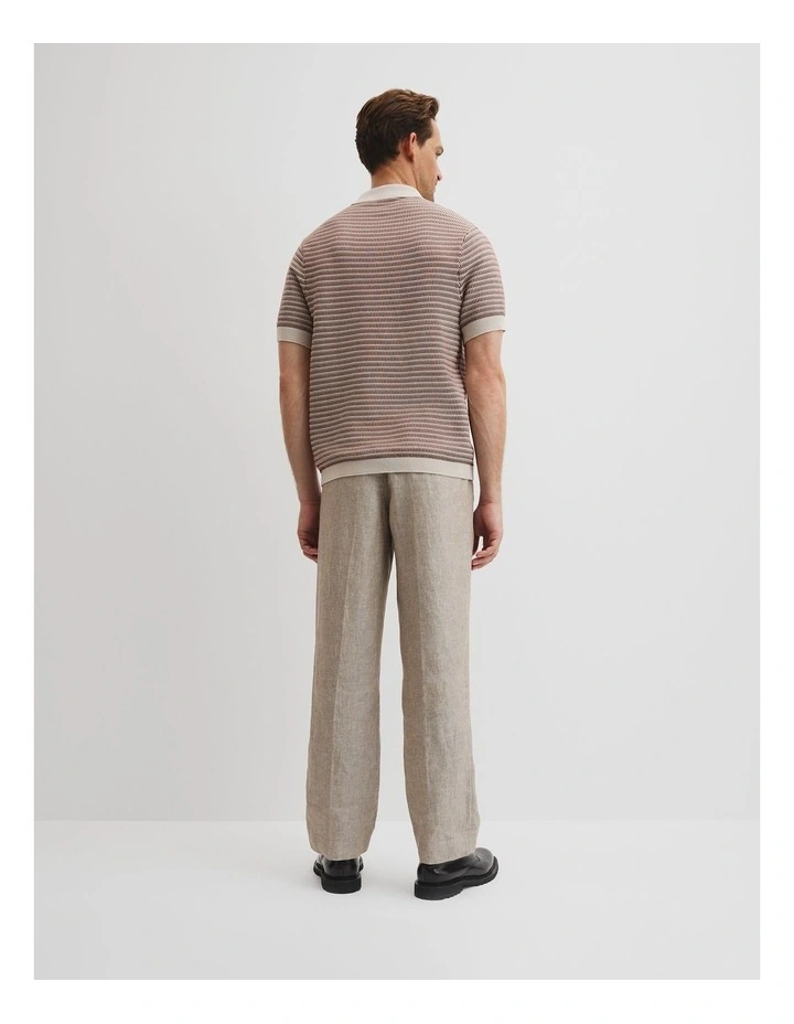 Australian Cotton Textured Knit Polo in Spice image 5
