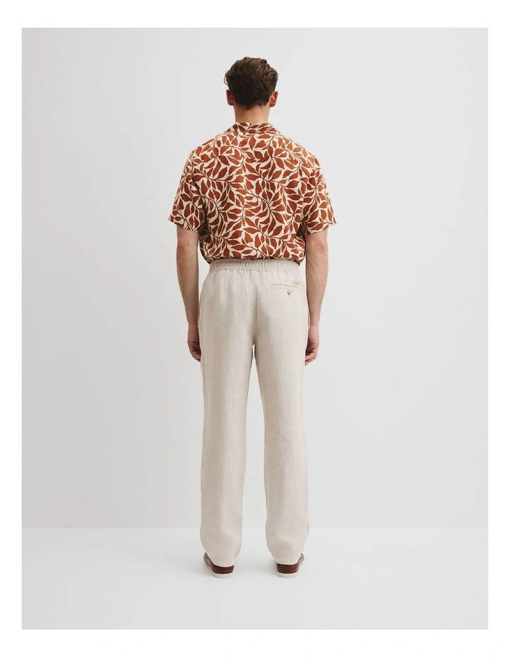 Organically Grown Relaxed Linen Drawcord Pant in Oat image 5