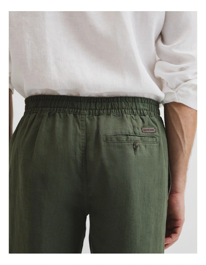 Organic Grown Linen Relaxed Drawcord Pant in Thyme image 3