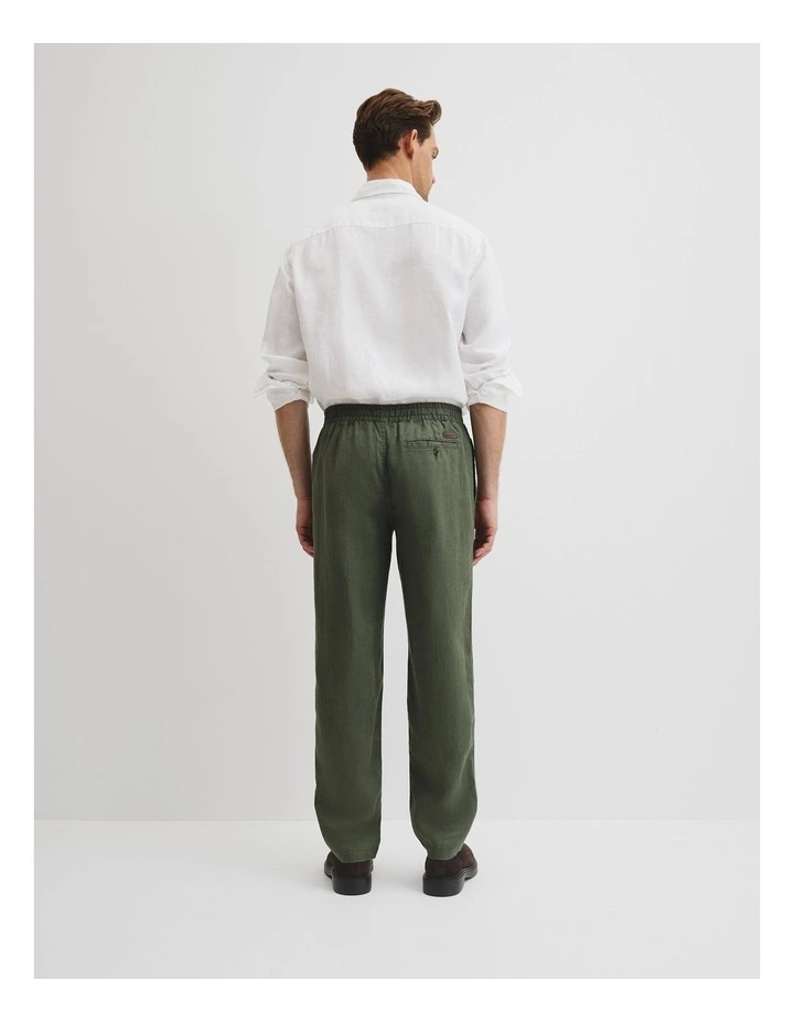 Organic Grown Linen Relaxed Drawcord Pant in Thyme image 4