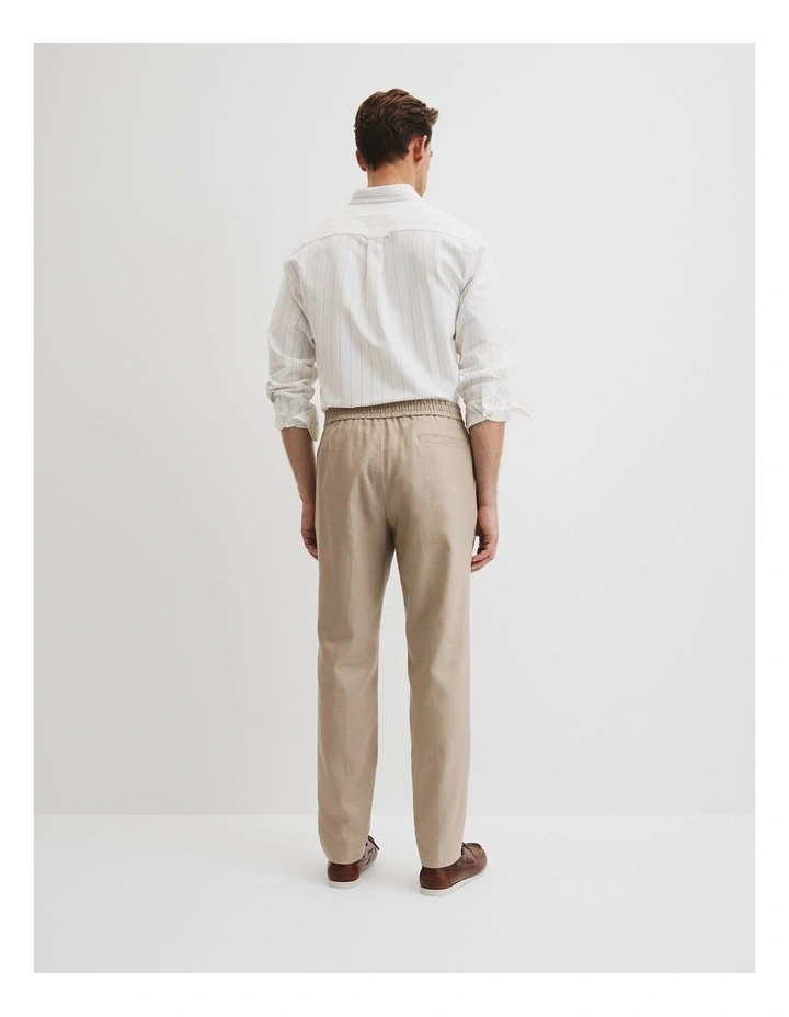 Elastic Pleat Front Pant in Taupe image 4