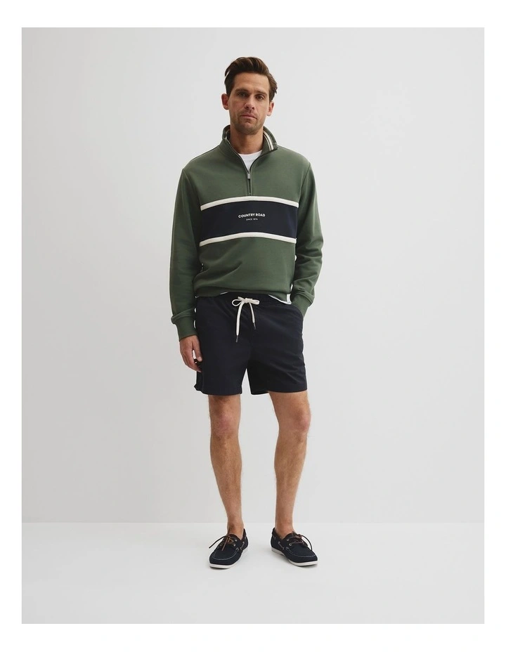 Australian Cotton Drawcord Short in Navy image 1