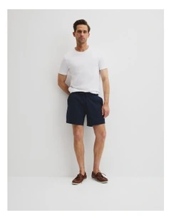 Australian Cotton Waffle Short in Navy