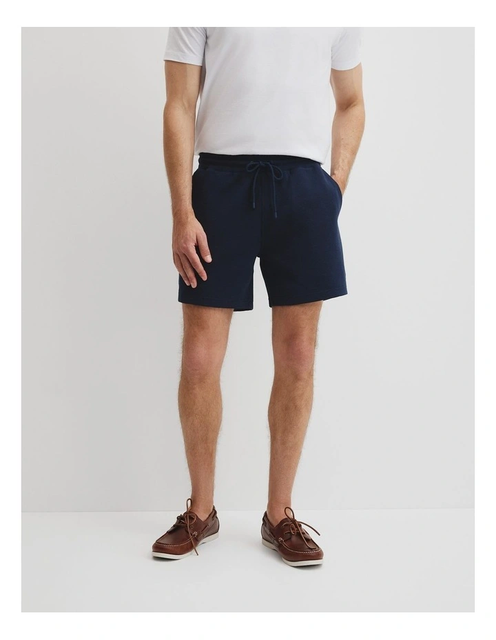 Australian Cotton Waffle Short in Navy image 2