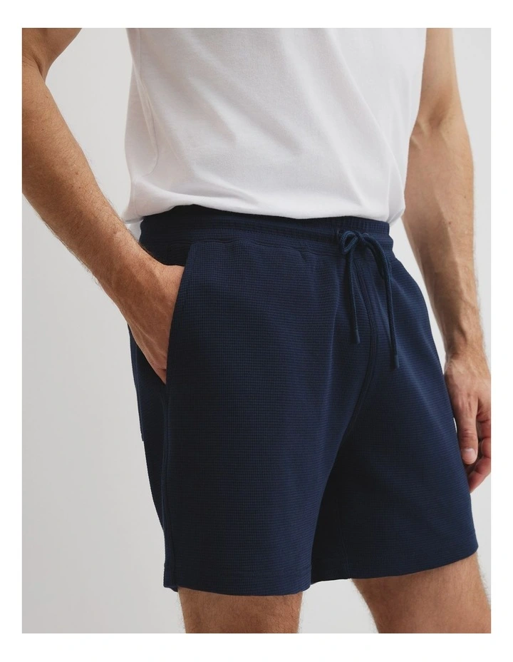 Australian Cotton Waffle Short in Navy image 3