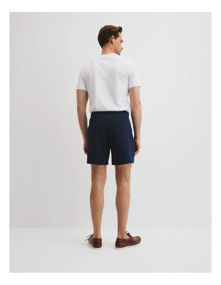Australian Cotton Waffle Short in Navy image 4