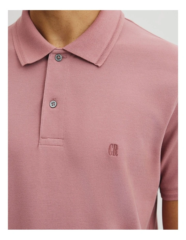 Australian Cotton Pique Polo in Dusty Rose image 3