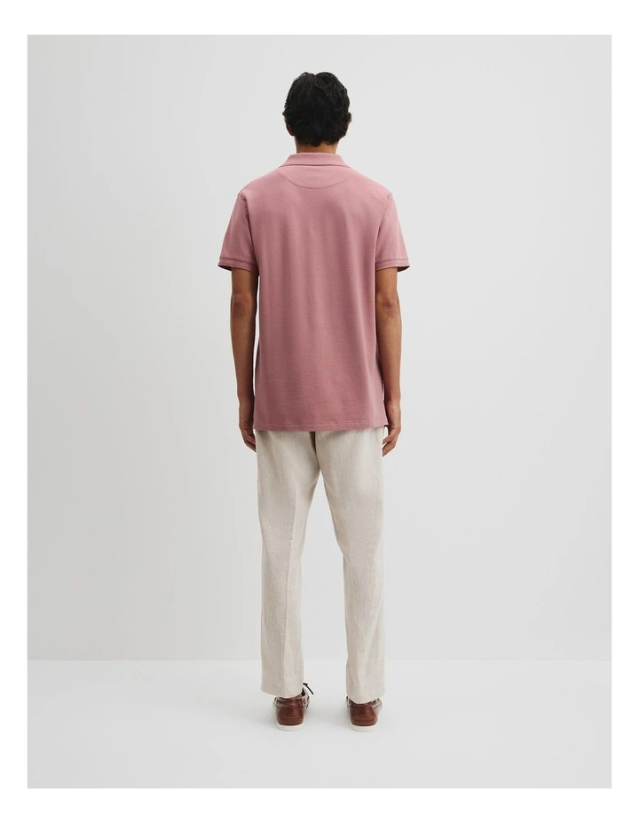 Australian Cotton Pique Polo in Dusty Rose image 4