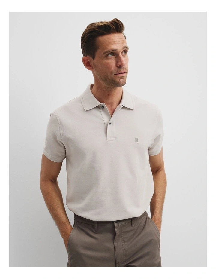 Australian Cotton Pique Polo in Ash image 1