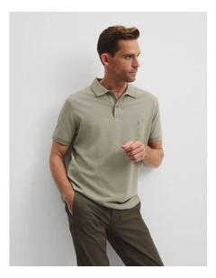 Australian Cotton Pique Polo in Soft Grass