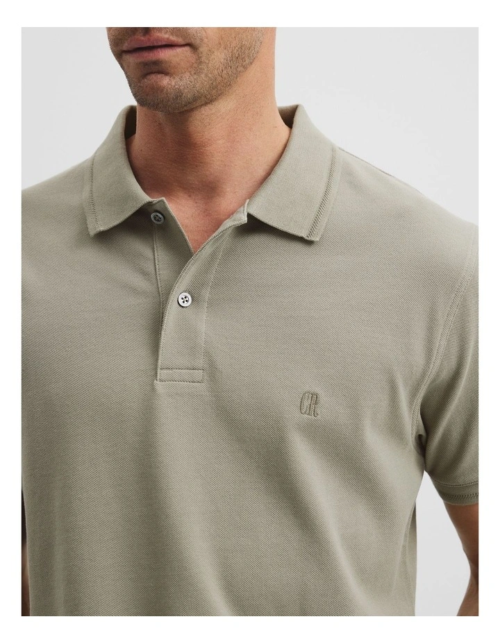Australian Cotton Pique Polo in Soft Grass image 2