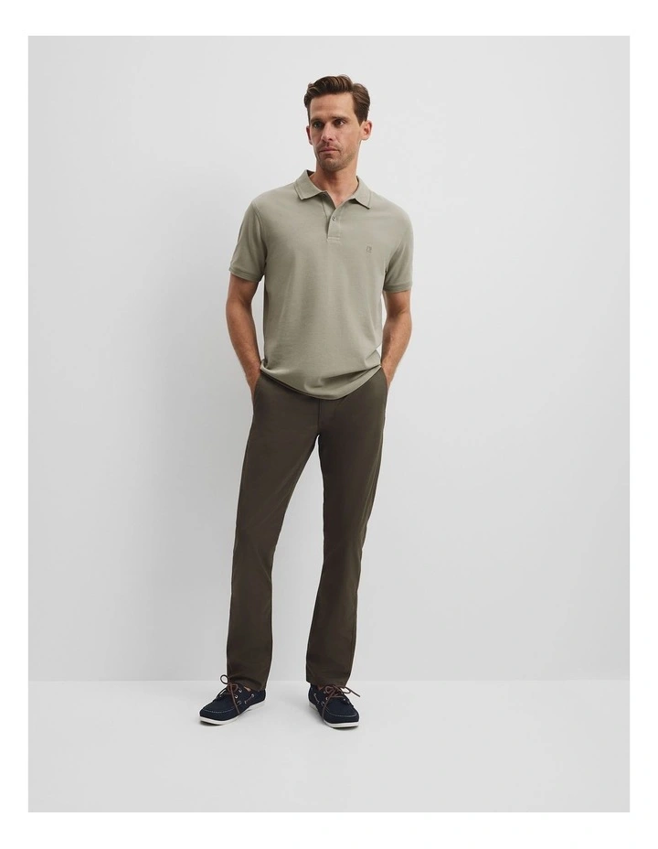 Australian Cotton Pique Polo in Soft Grass image 3