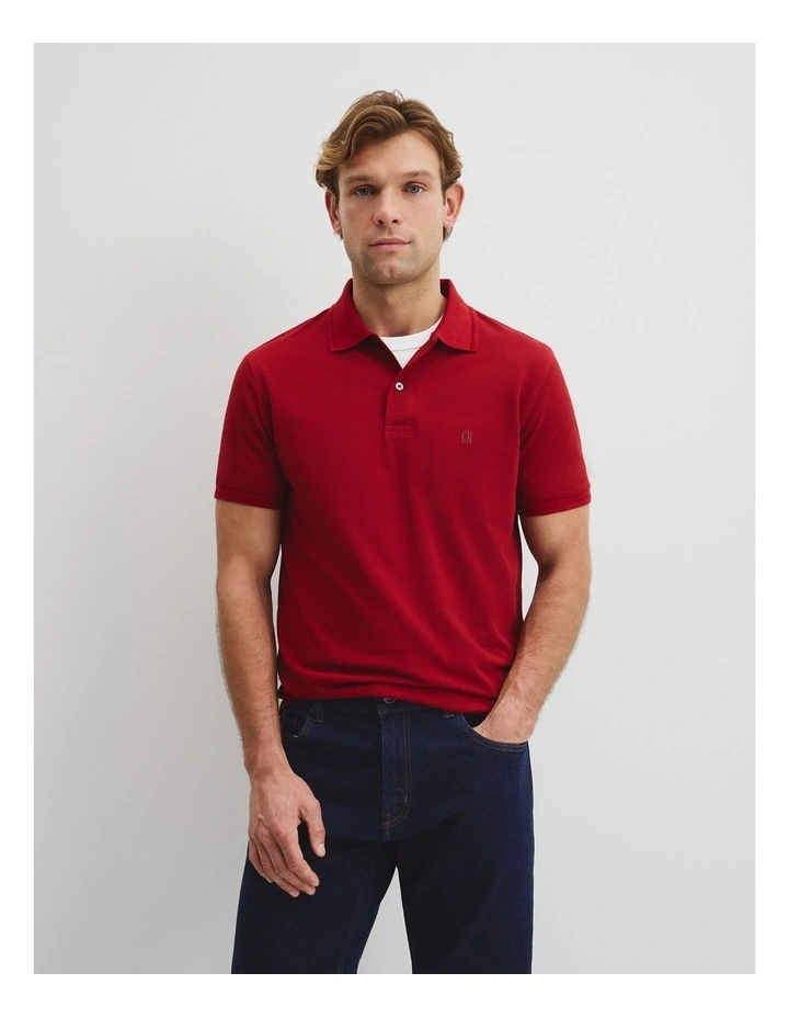 Australian Cotton Pique Polo Shirt in Banksia image 3