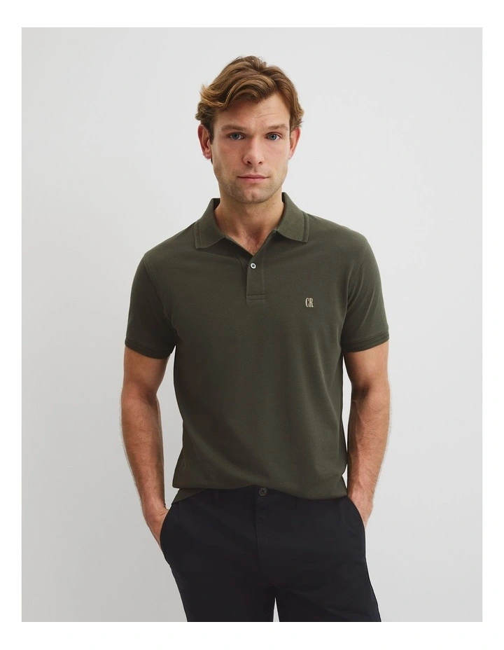 Australian Cotton Pique Polo in River Gum image 1
