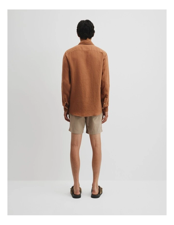 Organically Grown Linen Regular Fit Shirt in Copper image 4