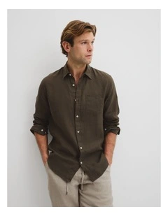 Organically Grown Linen Regular Fit Shirt in Willow