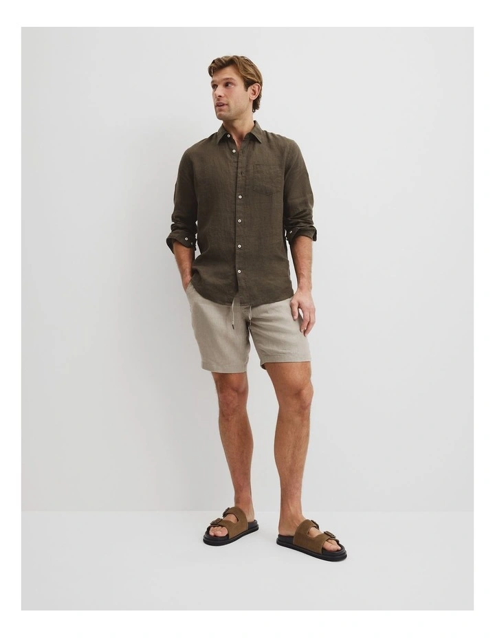 Organically Grown Linen Regular Fit Shirt in Willow image 2