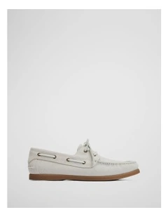 Flynn Canvas Boat Shoe in Natural