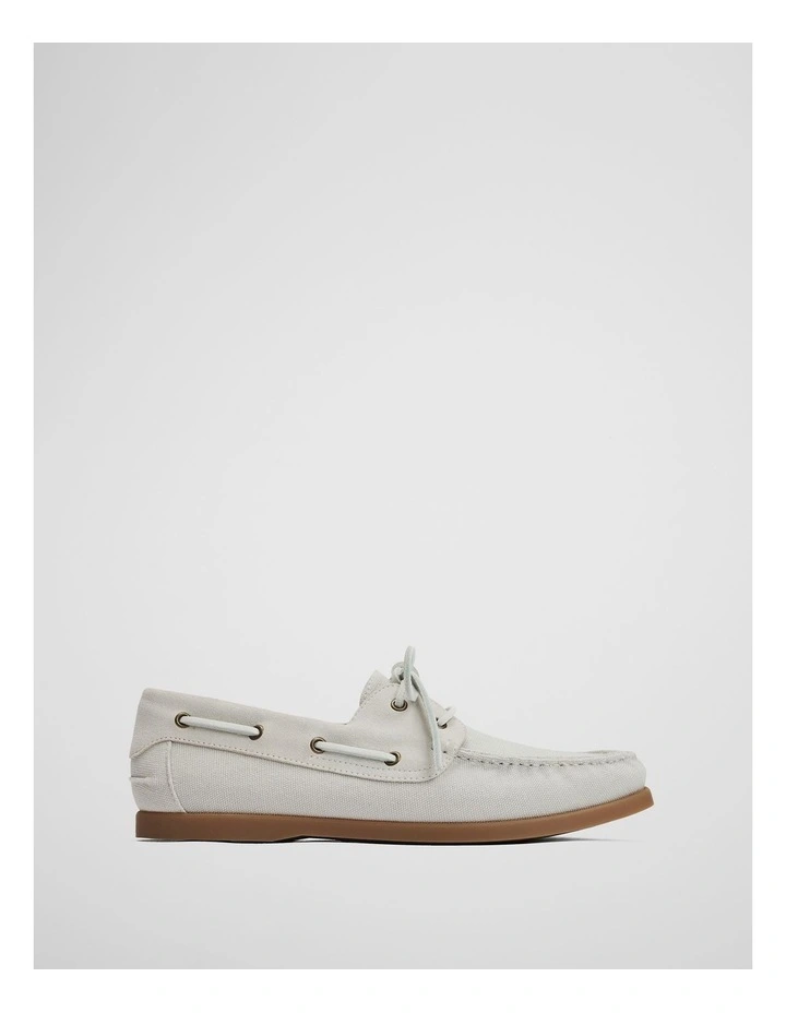 Flynn Canvas Boat Shoe in Natural image 1