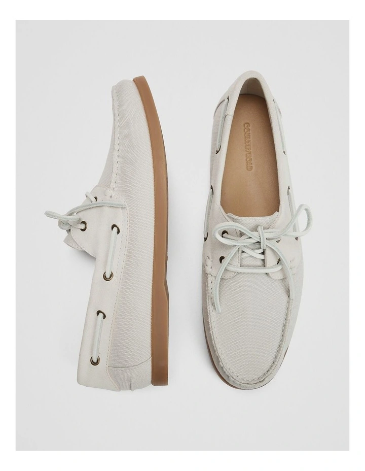 Flynn Canvas Boat Shoe in Natural image 3