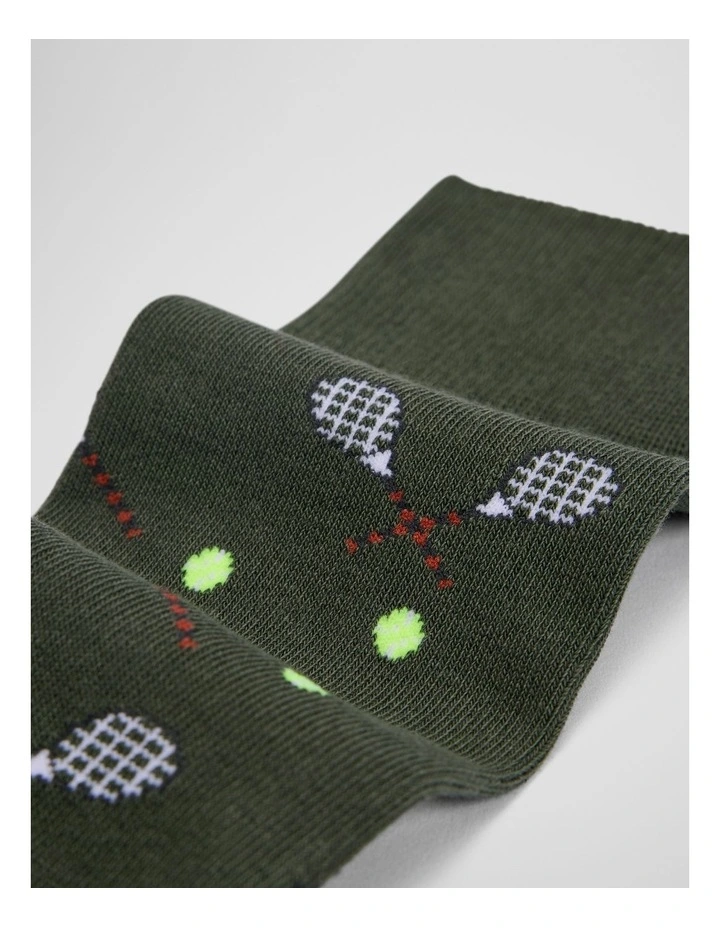 Tennis Sock in Dark Olive image 2