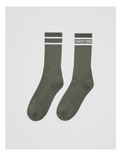 Australian Cotton Blend Sport Crew Sock in Thyme