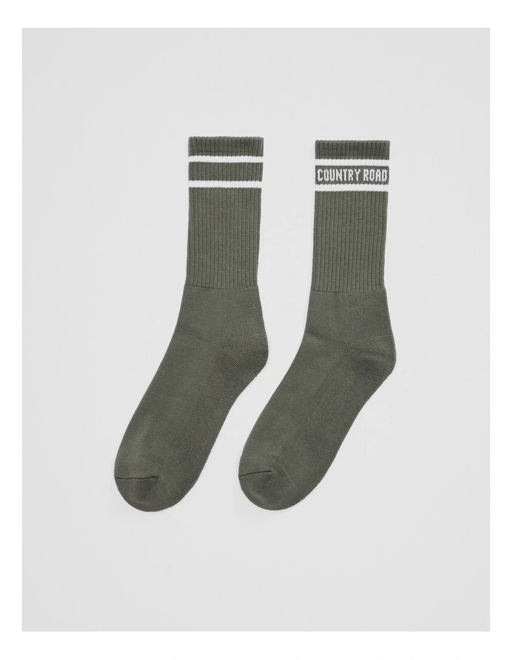 Australian Cotton Blend Sport Crew Sock in Thyme image 1