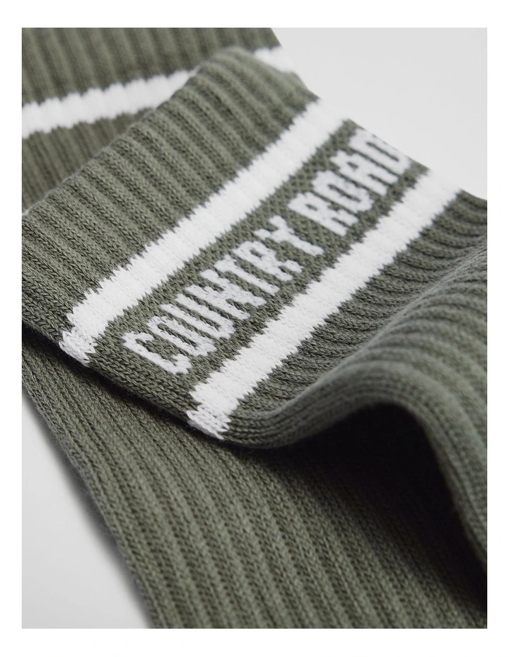 Australian Cotton Blend Sport Crew Sock in Thyme image 2