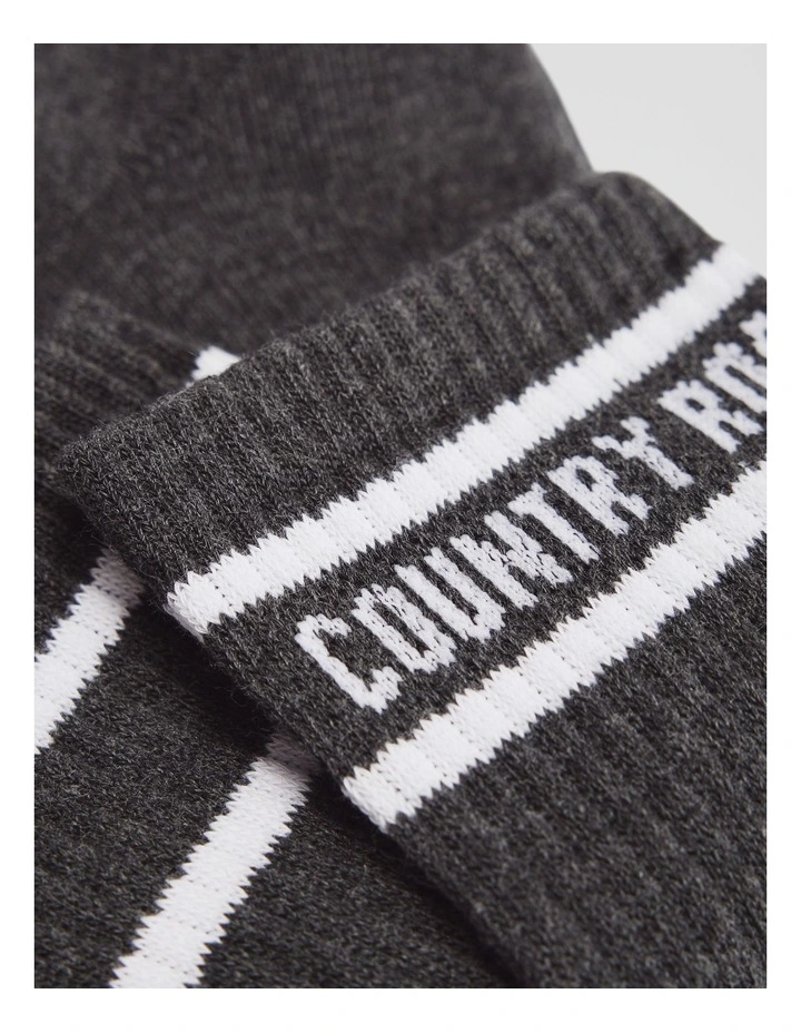 Australian Cotton Blend Cr Sport Crew Sock in Charcoal Marle image 2