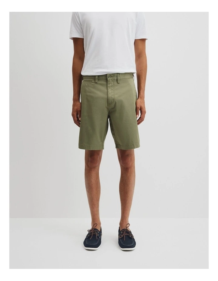 Australian Cotton Stretch Chino Short in Moss image 2