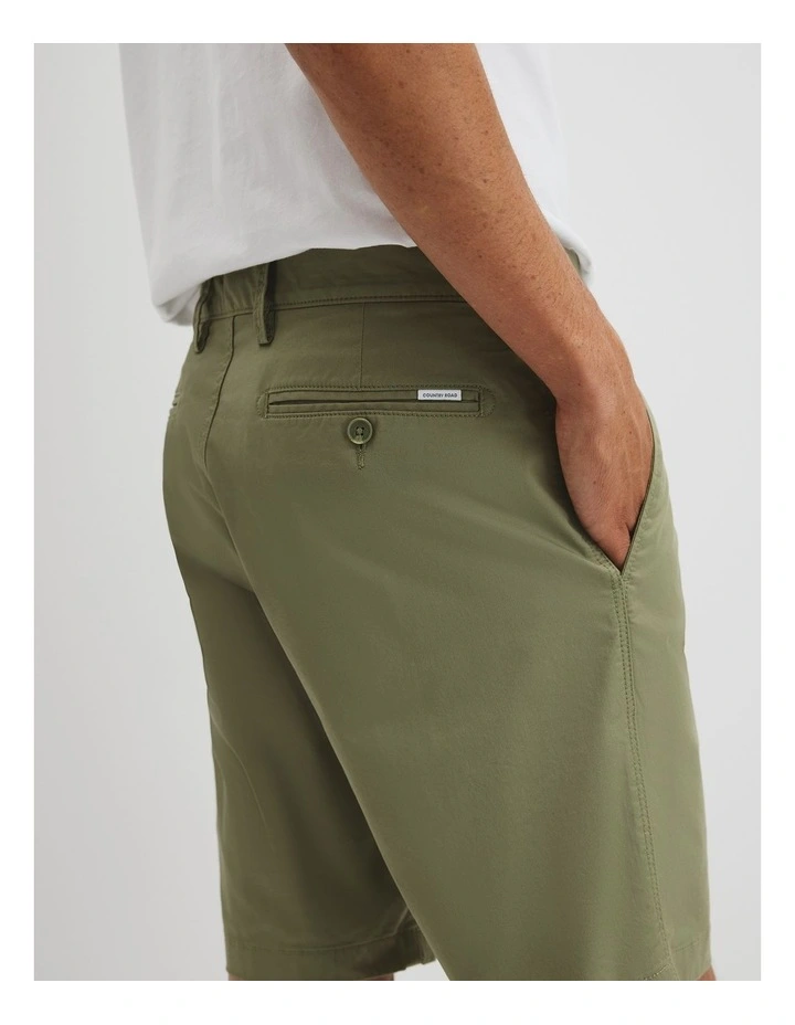 Australian Cotton Stretch Chino Short in Moss image 3
