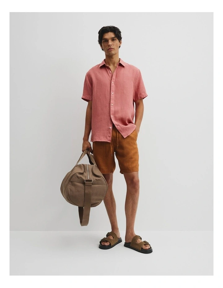 Organically Grown Linen Drawcord Short in Copper image 1