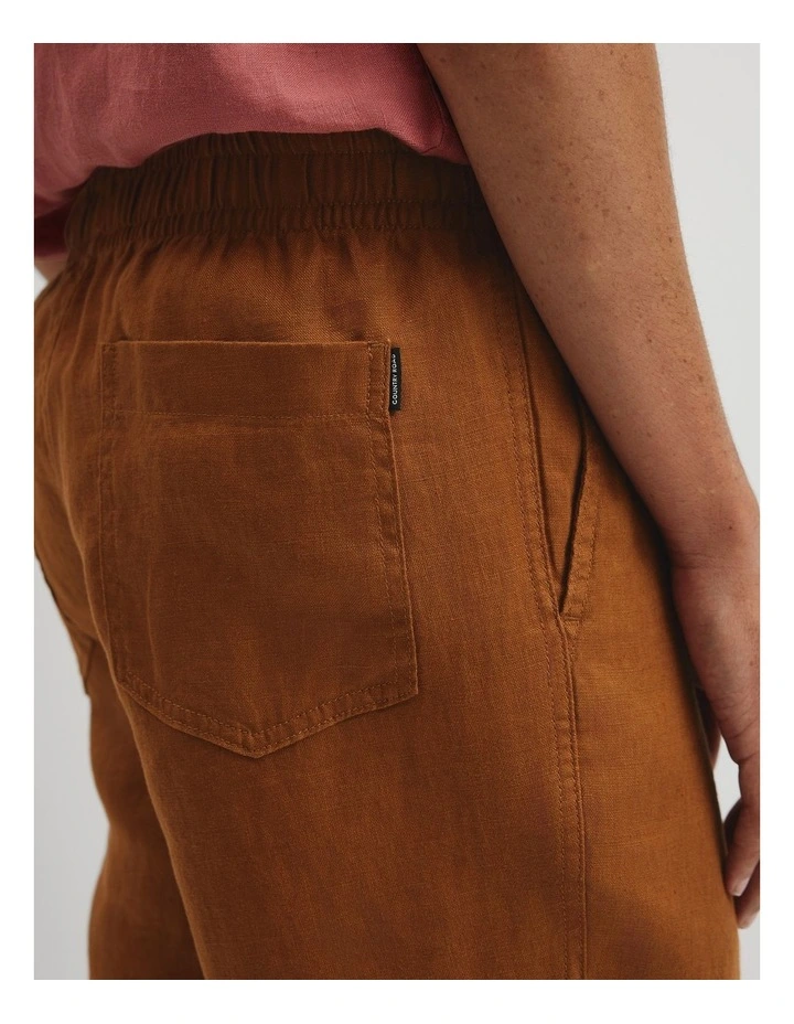 Organically Grown Linen Drawcord Short in Copper image 3