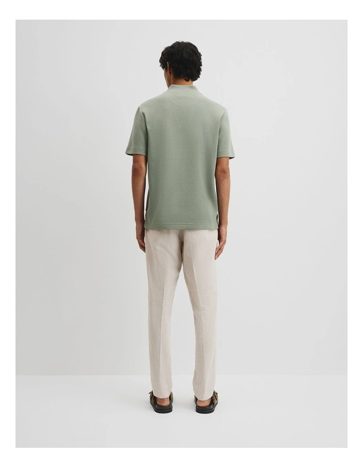 Australian Cotton Waffle Polo in Moss image 4